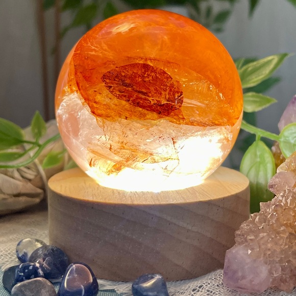 1658 Hematoid Fire Quartz Crystal Sphere - Picture 5 of 14